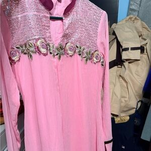 decorative pink sequined garment "Maaric Designs By Mrs. Ather